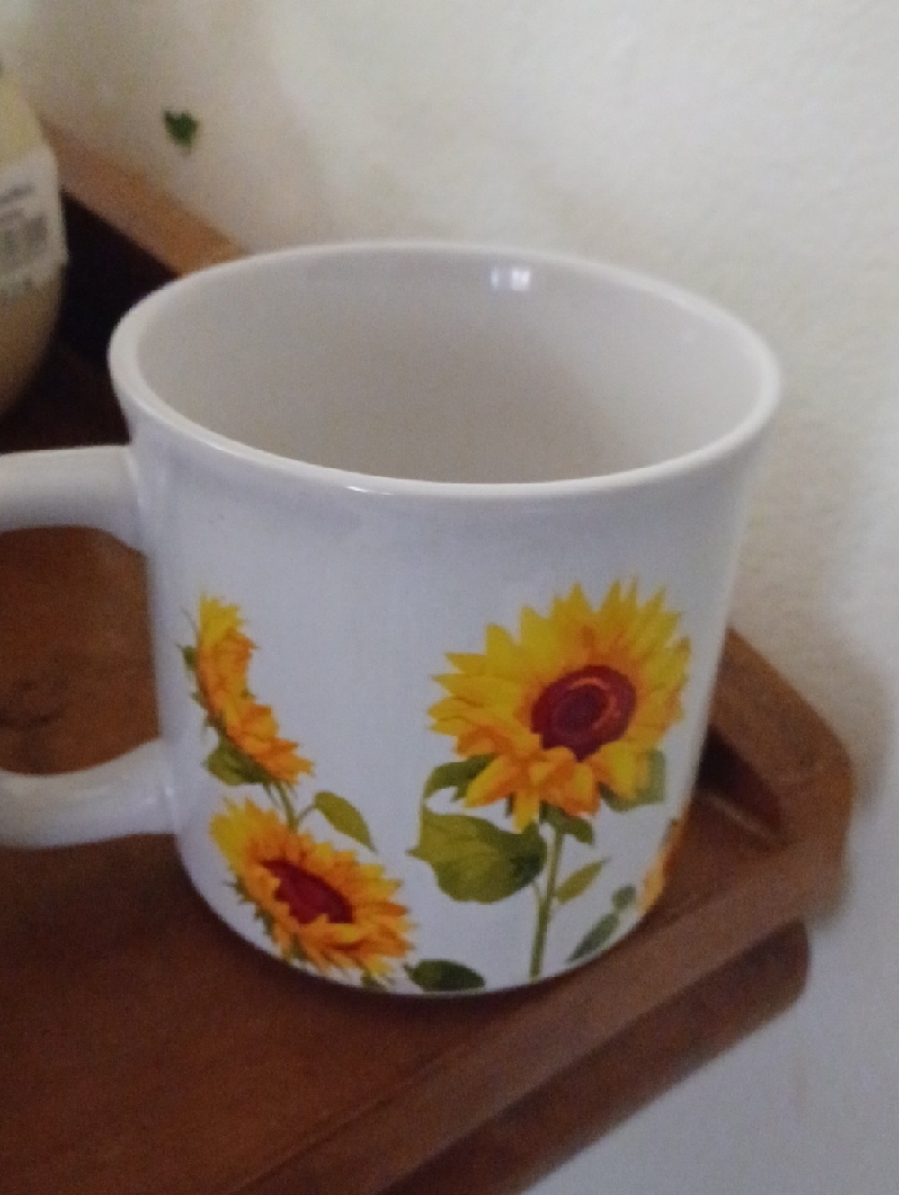 Sunflower Ceramic Coffee Mug - White and Yellow